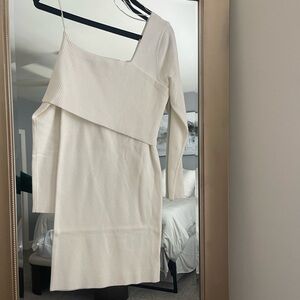 Stylish Cream Asymmetrical Dress